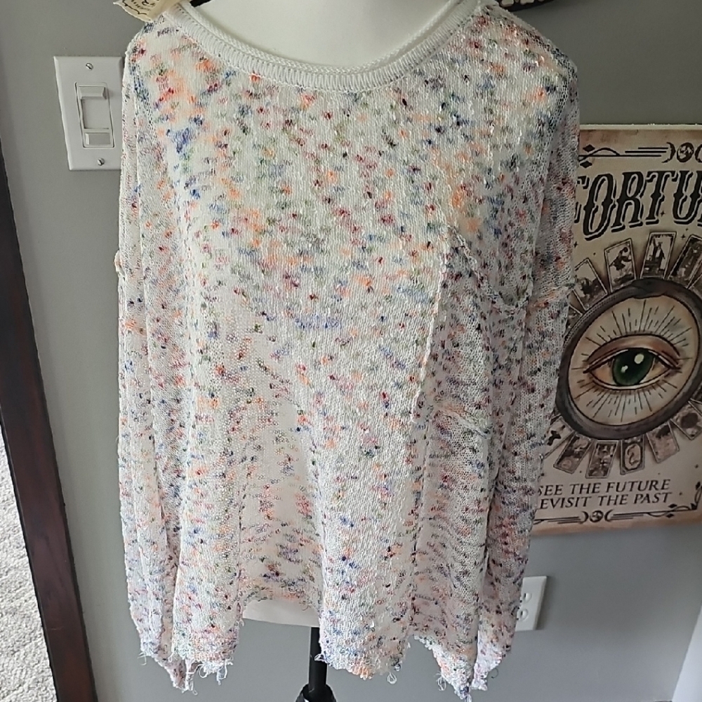 Easel Longsleeve Oversized Distressed Sweater